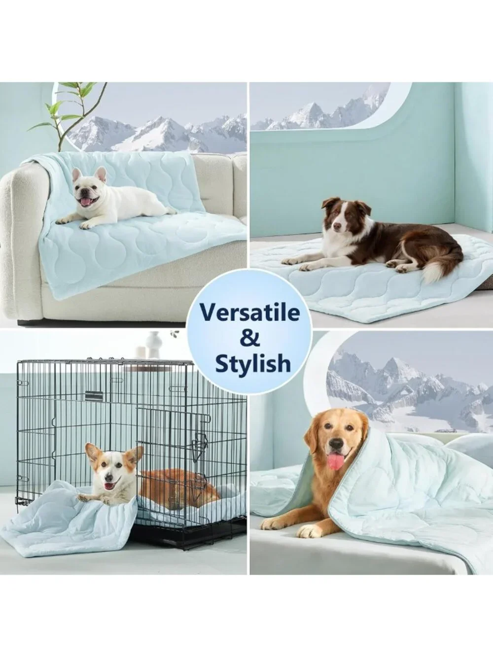 Breathable Dog Cooling Blanket - Dual-Sided, Lightweight Pet Throw for Summer